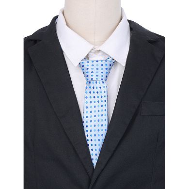 Men's Polka Dots Tie Self-Tied Necktie Woven Classic Width Satin Shiny Ties for Wedding Classic