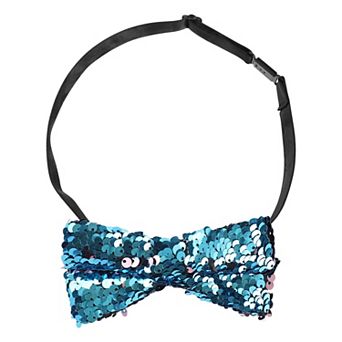 Men's Sequin Sparkly Shiny Bowties Reversible Sequins Two-Color Pre-tied Bow Ties for Party