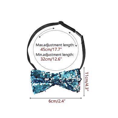 Men's Sequin Sparkly Shiny Bowties Reversible Sequins Two-Color Pre-tied Bow Ties for Party