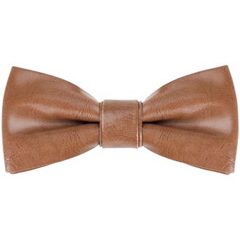Men's Fashion PU Leather Single Layer Casual Bow Tie