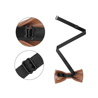 Men's Fashion PU Leather Single Layer Casual Bow Tie