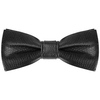 Men's Fashion PU Leather Single Layer Casual Bow Tie