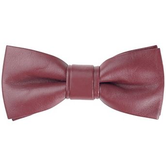 Men's Fashion PU Leather Single Layer Casual Bow Tie