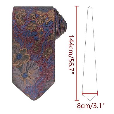 Men's Floral Ties Self-Tie Neck Flower Pattern Classic Neckties for Formal Elegant