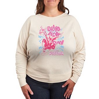Plus Size Marvel Spider-Man Brand New Day Web Action French Terry Long Sleeve Tee