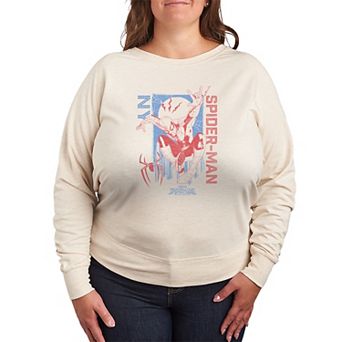 Plus Size Marvel Spider-Man Brand New Day Comic Cover French Terry Long Sleeve Tee