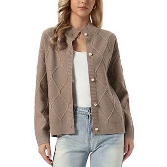 Allegra K Cardigan Sweater for Women's Casual Button Down Long Sleeve Open Front Sweaters