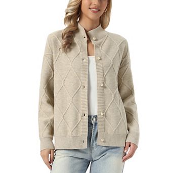 Allegra K Cardigan Sweater for Women's Casual Button Down Long Sleeve Open Front Sweaters