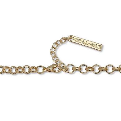 Crystal 14k Yellow Gold-Plated Interchangeable Charm Bracelet Set, 6.75 Inch