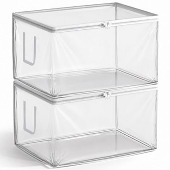 Sorbus Large Foldable Clear Bags with Zipper & Handles for Clothes, Closets, Bedrooms & More