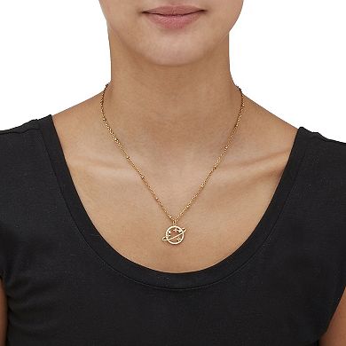 Crystal Celestial Moon Goldtone Pendant 18" Necklace