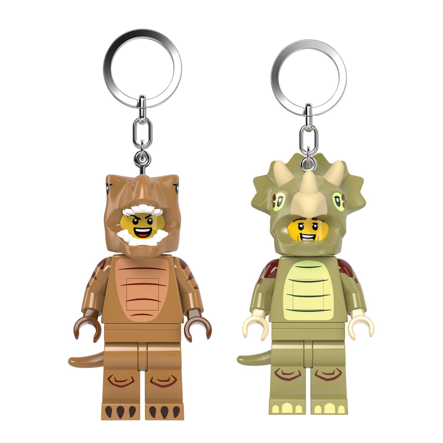 Детские фигурки LEGO T-Rex & Triceratops 2 pc Keychain Light Bundle — фото 1