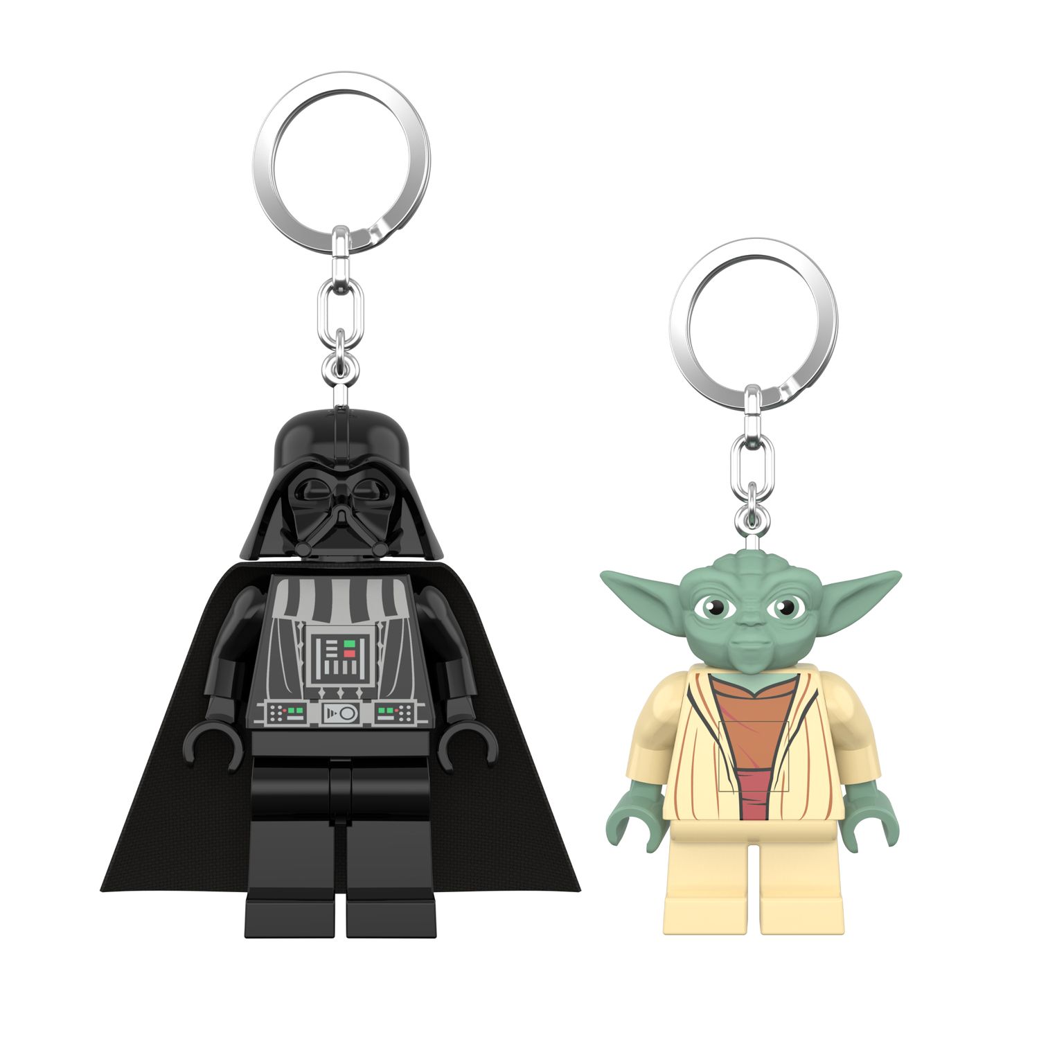 Детские фигурки LEGO Star Wars Darth Vader & Yoda 2 pc Keychain Light Bundle — фото 1