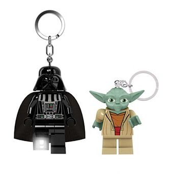 LEGO Star Wars Darth Vader & Yoda 2 pc Keychain Light Bundle