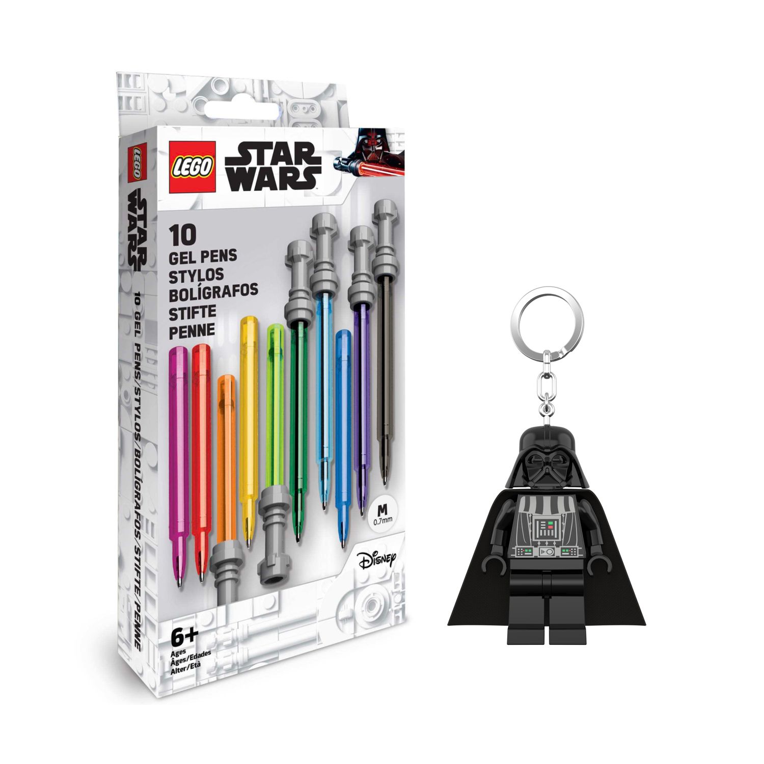 Детские фигурки LEGO Star Wars 10-Pack Lightsaber Gel Pens & Darth Vader Keychain Light Set — фото 1