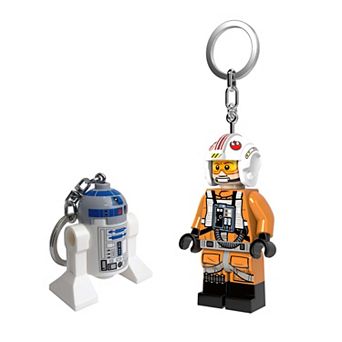 LEGO Star Wars Pilot Luke Skywalker & R2-D2 Keychain Light 2 pc Bundle