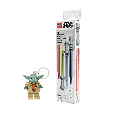 Детские фигурки LEGO Star Wars 4-Pack Lightsaber Gel Pens & Yoda Keychain Light Set