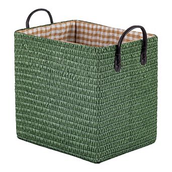 1 pc Woven Storage Basket, Shelf Closet Storage Bin for Clothes, Organizer Bin with Handles
