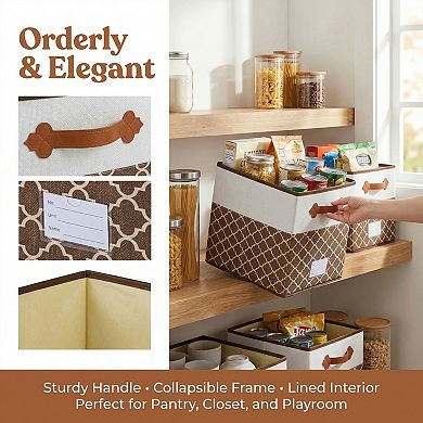 1Pcs Storage Cube Fabric Collapsible Storage Basket with Handle for Organizing Clothes Books