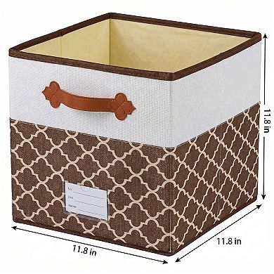 1Pcs Storage Cube Fabric Collapsible Storage Basket with Handle for Organizing Clothes Books