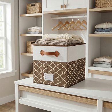 1Pcs Storage Cube Fabric Collapsible Storage Basket with Handle for Organizing Clothes Books