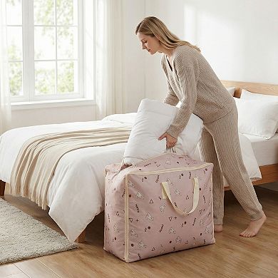 1Pcs Clothes Storage Printed Storage Bags Moving Bags for Organizing Closet Organizers with Handles