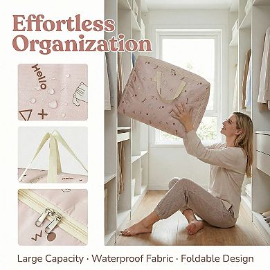 1Pcs Clothes Storage Printed Storage Bags Moving Bags for Organizing Closet Organizers with Handles