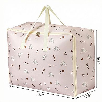 1Pcs Clothes Storage Printed Storage Bags Moving Bags for Organizing Closet Organizers with Handles