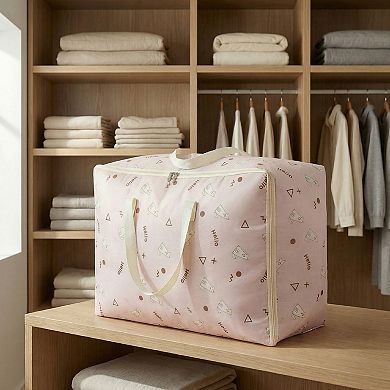 1Pcs Clothes Storage Printed Storage Bags Moving Bags for Organizing Closet Organizers with Handles