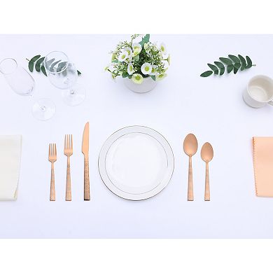 20 Piece Silverware Set Stainless Steel Printed Flatware Set for 4 Vintage Set