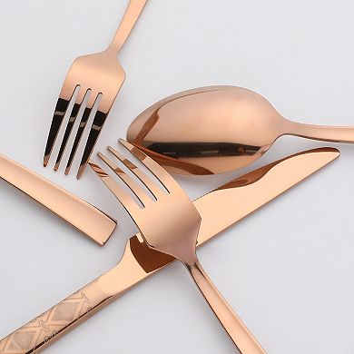 20 Piece Silverware Set Stainless Steel Printed Flatware Set for 4 Vintage Set