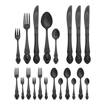 20 pc Silverware Set Stainless Steel Floral Flatware Set for 4 Modern Cutlery Set