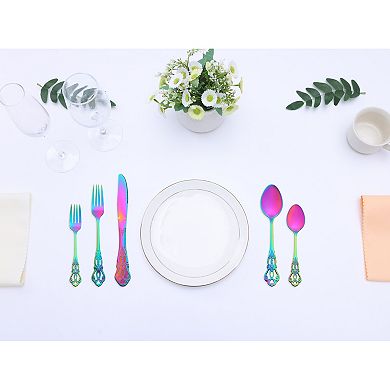 30 Piece Silverware Set Stainless Steel Flatware Set with Openwork Pattern Mirror Polished Utensils