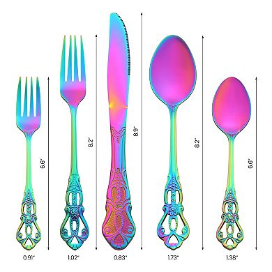 30 Piece Silverware Set Stainless Steel Flatware Set with Openwork Pattern Mirror Polished Utensils