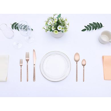 20 Pcs Silverware Set Stainless Steel Flatware with Texture Mirror Polished Cutlery Set