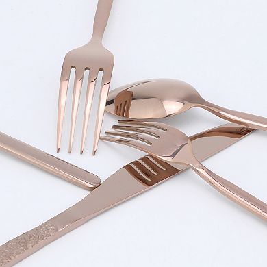 20 Pcs Silverware Set Stainless Steel Flatware with Texture Mirror Polished Cutlery Set