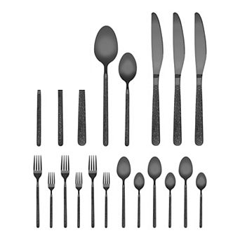 20 pc Silverware Set Stainless Steel Flatware with Texture Mirror Polished Cutlery Set