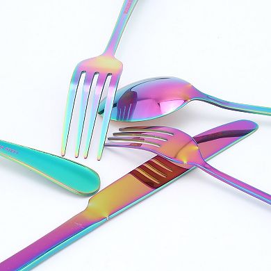 20-Piece Floral Stainless Steel Flatware Set for 4 Modern Cutlery Set for Dinner and Kitchen