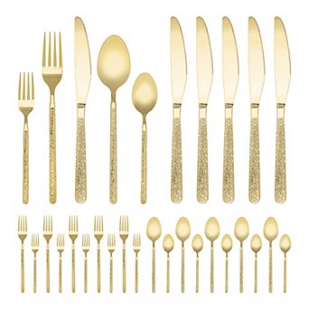 30 pc Silverware Set Stainless Steel Flatware with Knife Spoon and Fork Set Mirror Polished Set