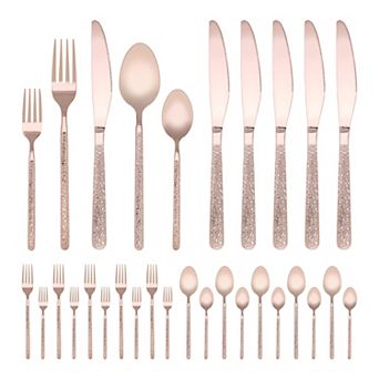 30 pc Silverware Set Stainless Steel Flatware with Knife Spoon and Fork Set Mirror Polished Set