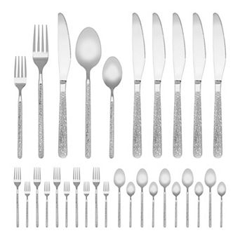 30 pc Silverware Set Stainless Steel Flatware with Knife Spoon and Fork Set Mirror Polished Set