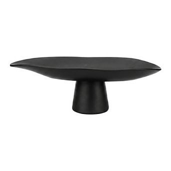 Footed Decorative Pedestal Bowl Oblong Boat Shaped Fruit Basket for Kitchen Countertop