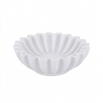 Scalloped Decorative Bowl Modern Fluted Fruit Basket for Kitchen Wavy Bowl for Table Decor