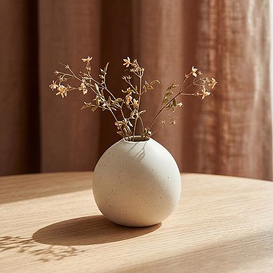 Tiny Ceramic Bud Vase Small Flower Vase with Narrow Opening Matte Mini Round Vase 3"Lx3"Wx3.3"H