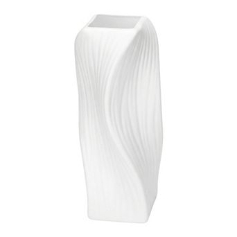 Clear Plastic Bud Vase Modern Flower Vase Unbreakable Small Vase for Office 3.5"Lx3.5"Wx8.1"H