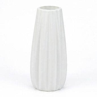 Clear Plastic Bud Vase Wide Opening Small Flower Vase Modern Unbreakable Vase 2.8"Lx2.8"Wx7.1"H