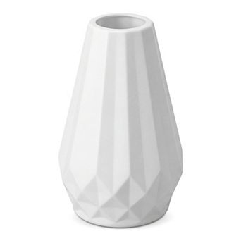 Clear Plastic Bud Vase Wide Opening Small Flower Vase Modern Unbreakable Vase 3.9"Lx3.9"Wx5.9"H
