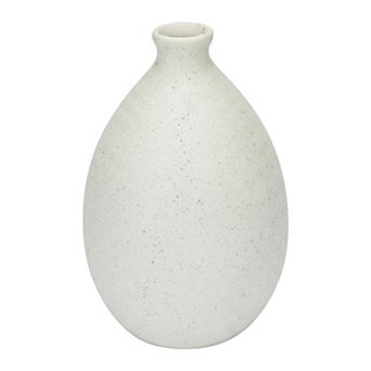 Small Ceramic Bud Vase Modern Matte Mini Flower Vase Minimalist Ribbed Vase 2.8"Lx2.8"Wx4.5"H