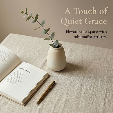 Small Ceramic Bud Vase Modern Matte Mini Flower Vase Minimalist Ribbed Vase 2.4"Lx2.4"Wx3.1"H