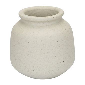 Small Ceramic Bud Vase Modern Matte Mini Flower Vase Minimalist Ribbed Vase 2.6"Lx2.6"Wx2.6"H